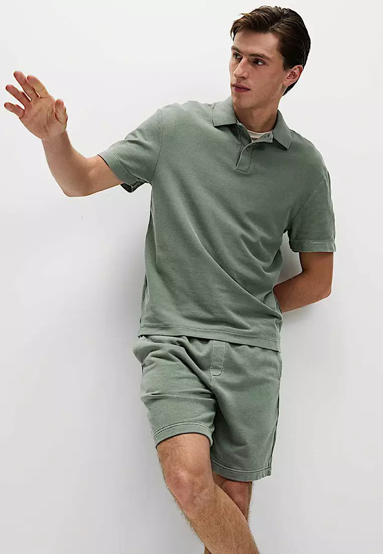 Relaxed Fit Pure Cotton Garment Dyed Polo Shirt