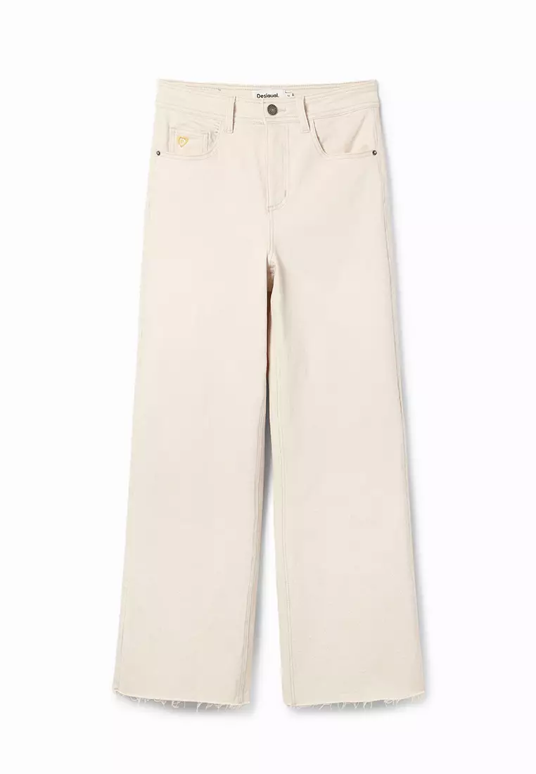 Desigual Woman Cropped culotte jeans.