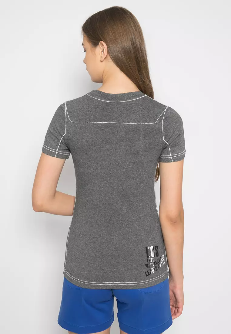 LGS - Kaos Casual Wanit Motif Sablon Abu-Abu LLTS.555.T704M.005.7C