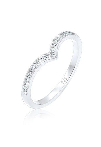 Buy Elli Germany V Shape Ring With Swarovskia A Crystals 21 Online Zalora Singapore