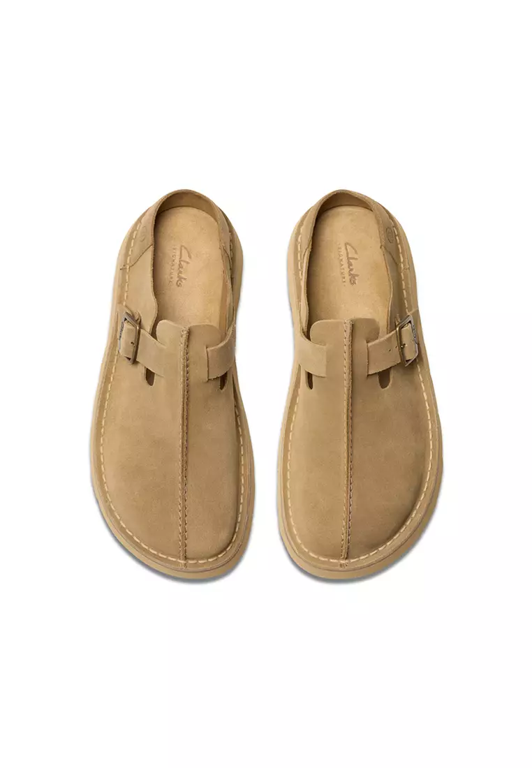 Mens Solsbury Mules - Dark Sand Suede