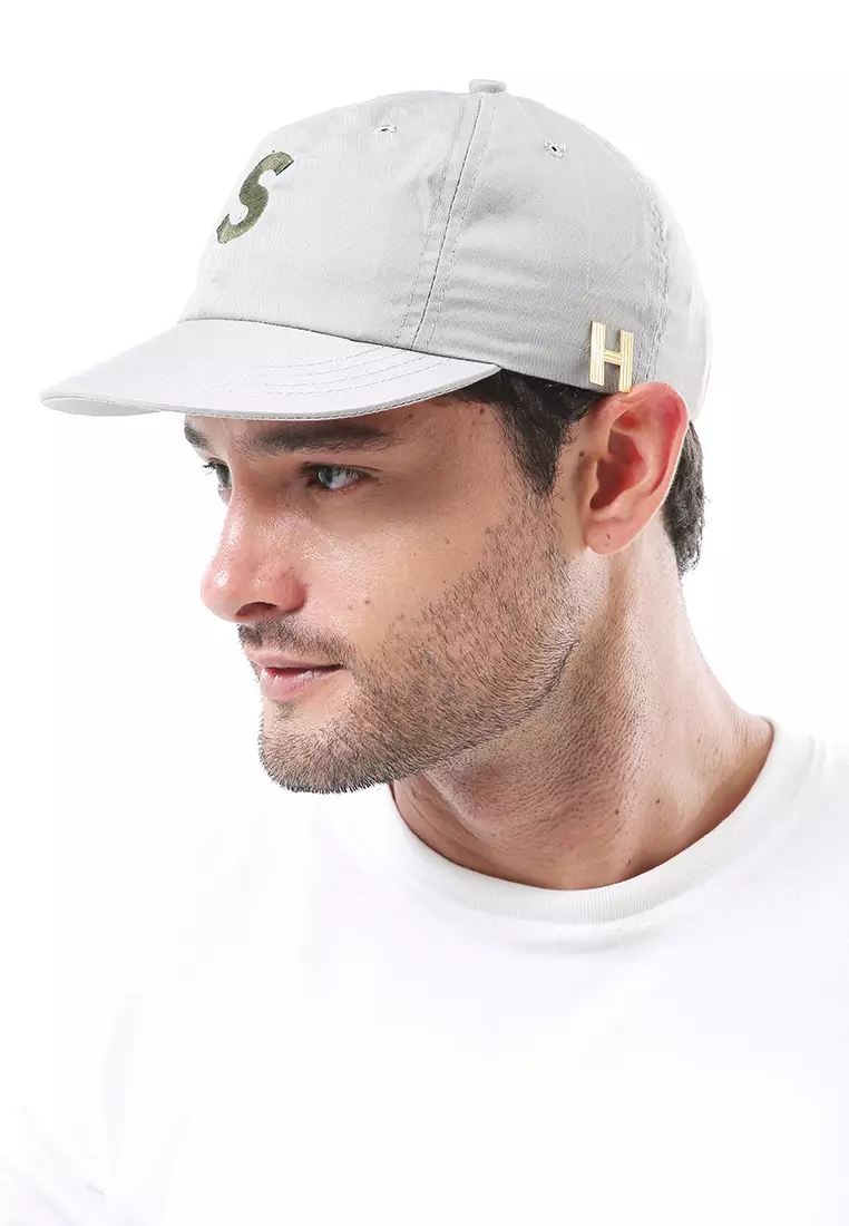 Gemp Topi Snapback Aksesoris Fashion Pria Wanita Bordir Huruf S Resizable Strap Material Drill ORIGINAL - Gray