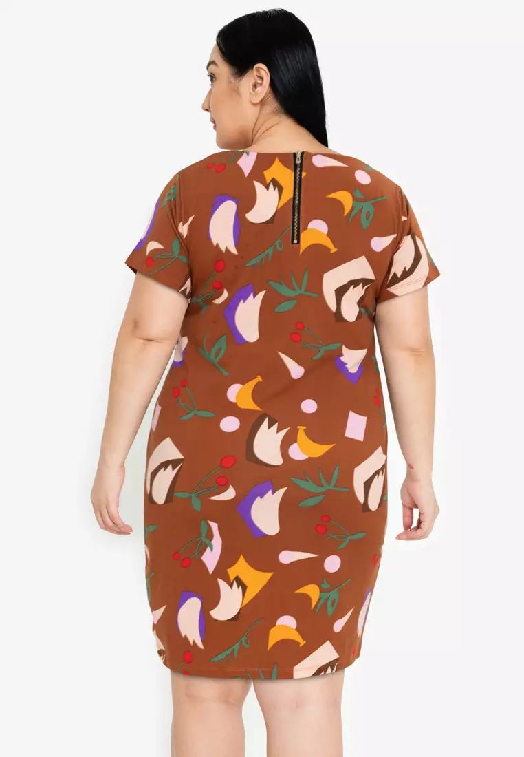 Guess jewel deals printed belted dress