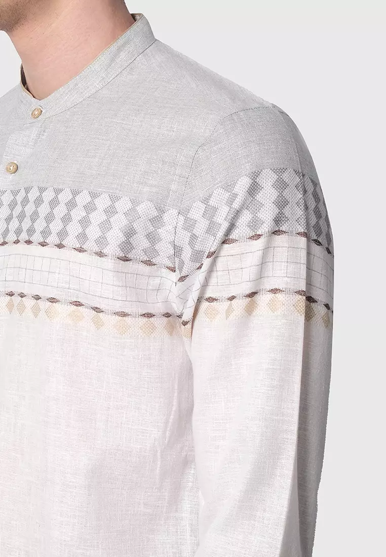 MOC Kemeja Koko Lengan Panjang Pria YAHYA-WHITE