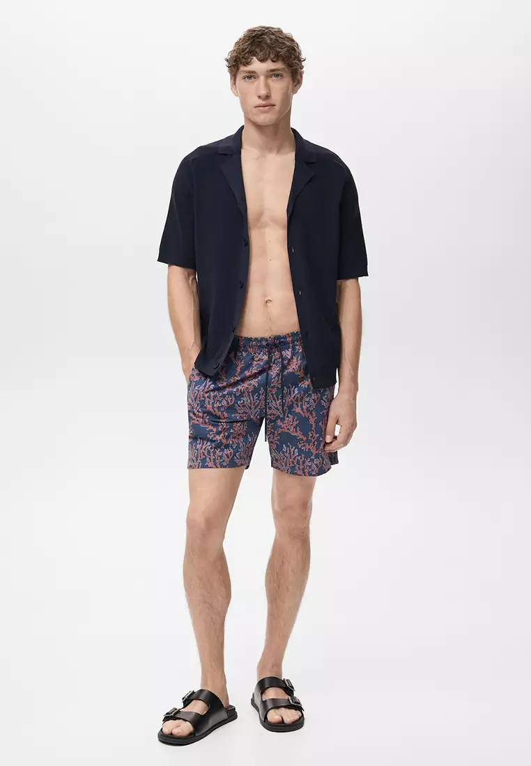 Swimsuit with Coral Print