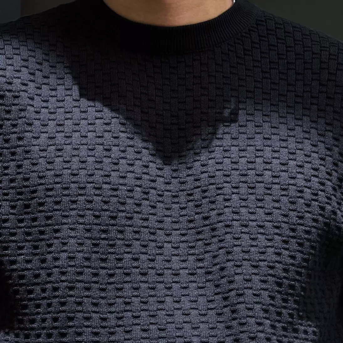 Kale Miller Navy / Sweater Rajut Pria Lengan Pendek / Knitwear