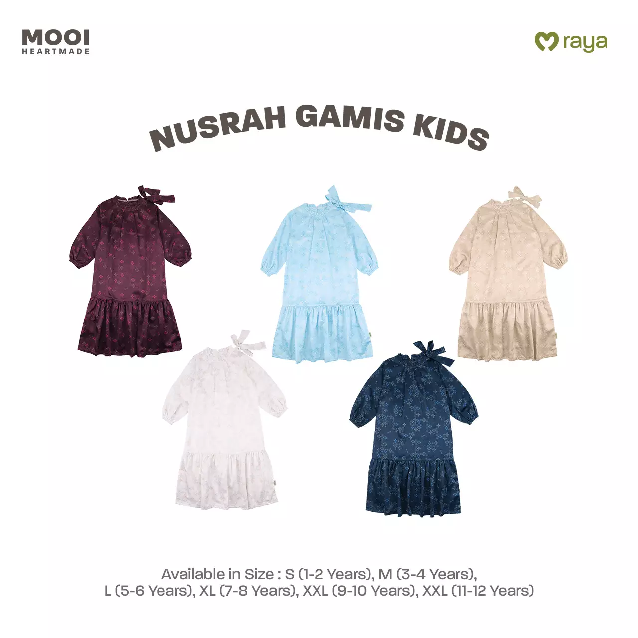 Mooi Dress Anak Gamis Anak Perempuan Raya Collection Nusrah Gamis Nawasena Series - Sky Blue
