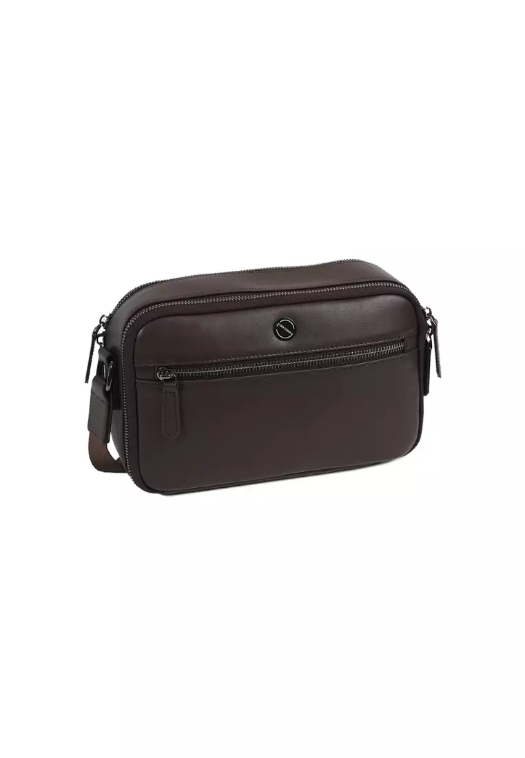 Men’s Premium Leather Crossbody Messenger Bag Shoulder Sling for Travel, Work & Casual Use