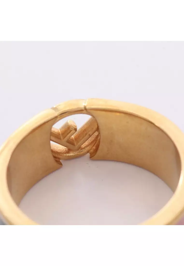 Pre-Loved Fendi F Is fendi ring ring GP gold pink Dark green