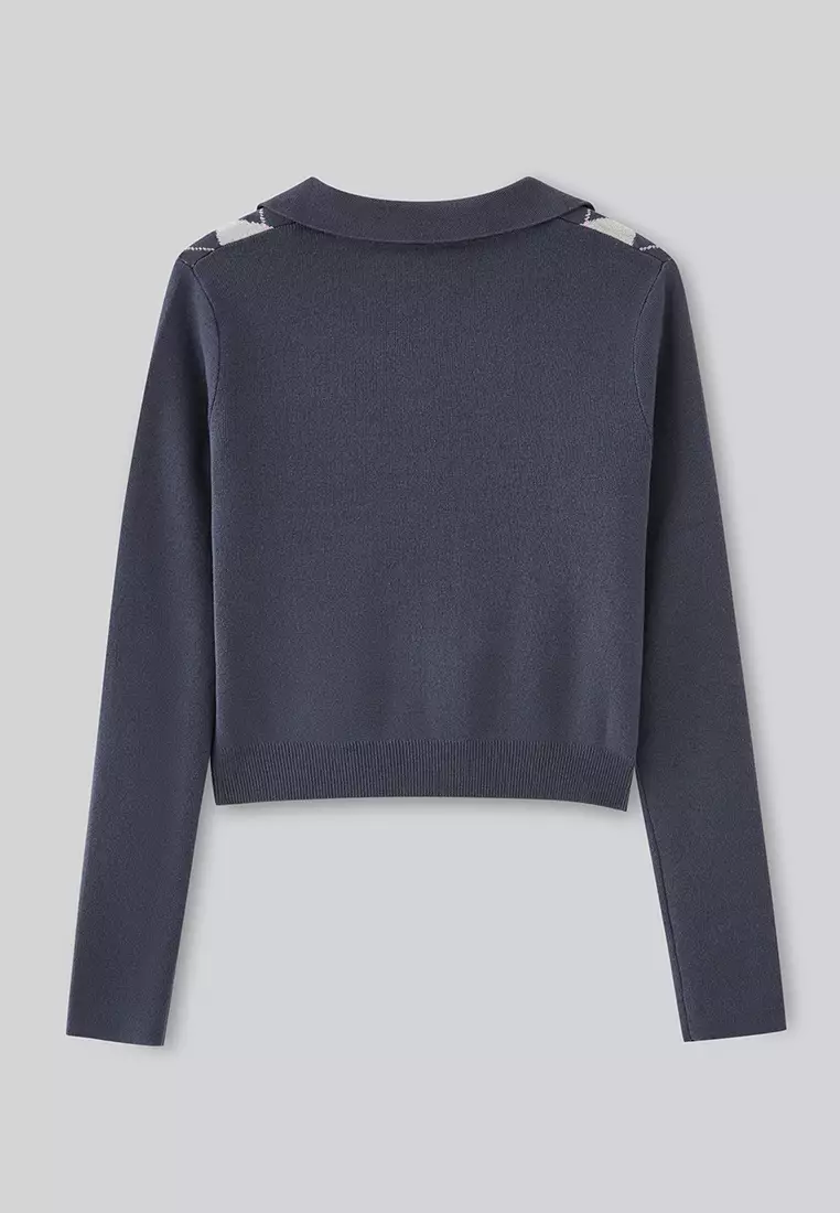 Buy 6IXTY8IGHT KUMI CROPPED KNIT POLO TOP FOR WOMAN GIRL ST10432