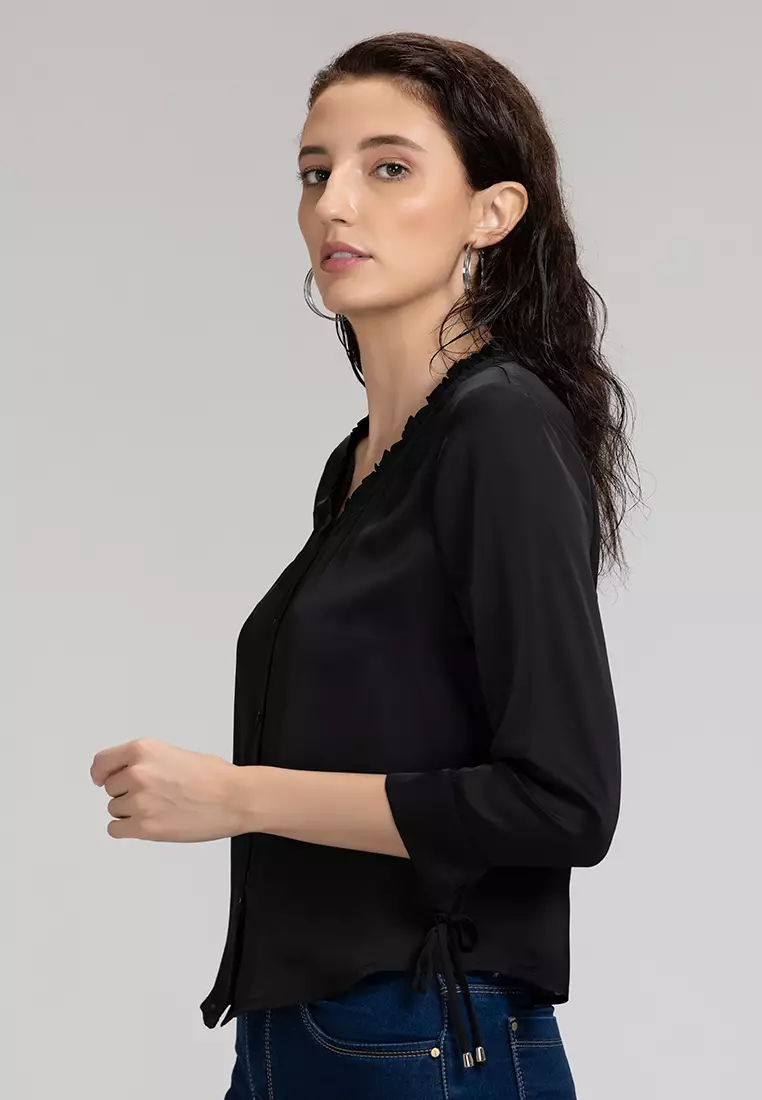 Casual cheap black blouse