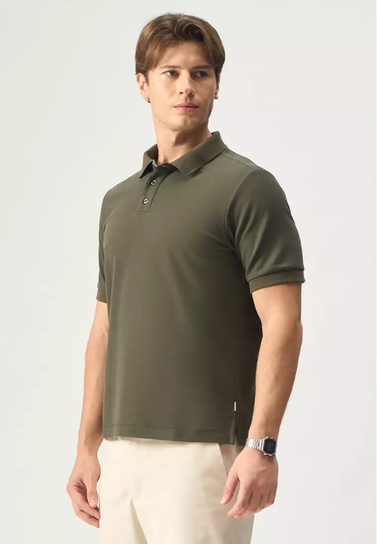 Pique Polo with Contrast Placket