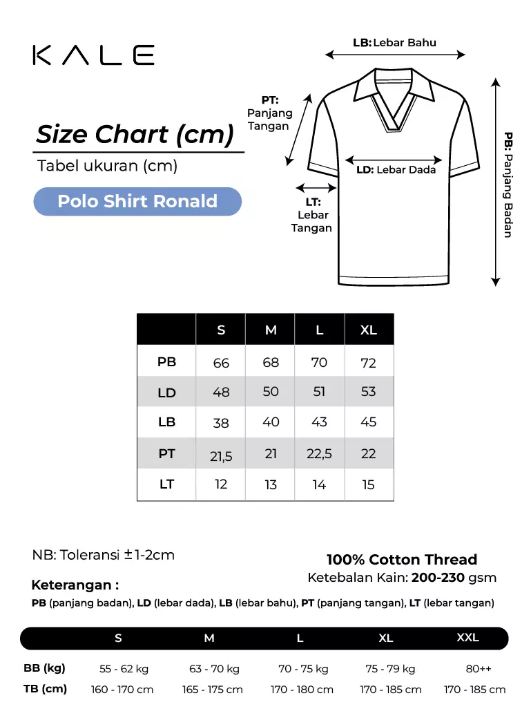 Kale Ronald White/ Polo Shirt rajut premium berbahan dasar cotton wool