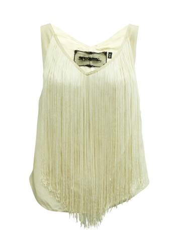Reformation beige Pre-Loved reformation Ivory top with Fringes 1ABE9AA3976733GS_1