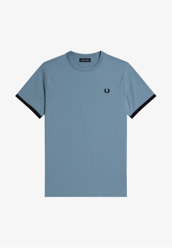 Fred Perry blue M3519 - Ringer T-Shirt - (Ash Blue) 3D404AABCF11CDGS_1