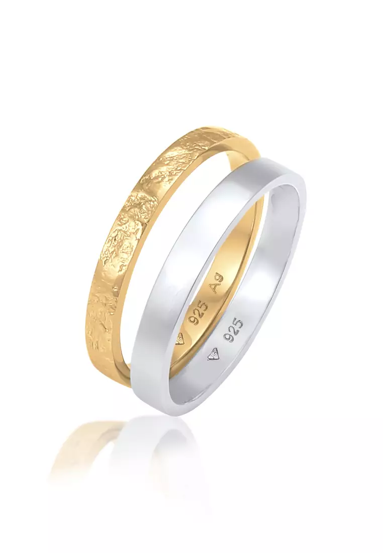 Buy ELLI GERMANY Stacking Band Ring Set of Two – Bi-Color 2026 Online ...