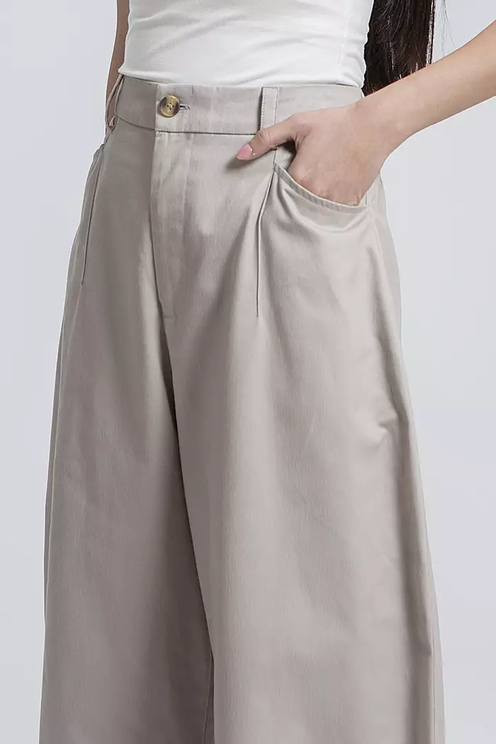 COTTONINK - Bawahan Celana Panjang Wanita Khaki Meglio #FallWinter2025