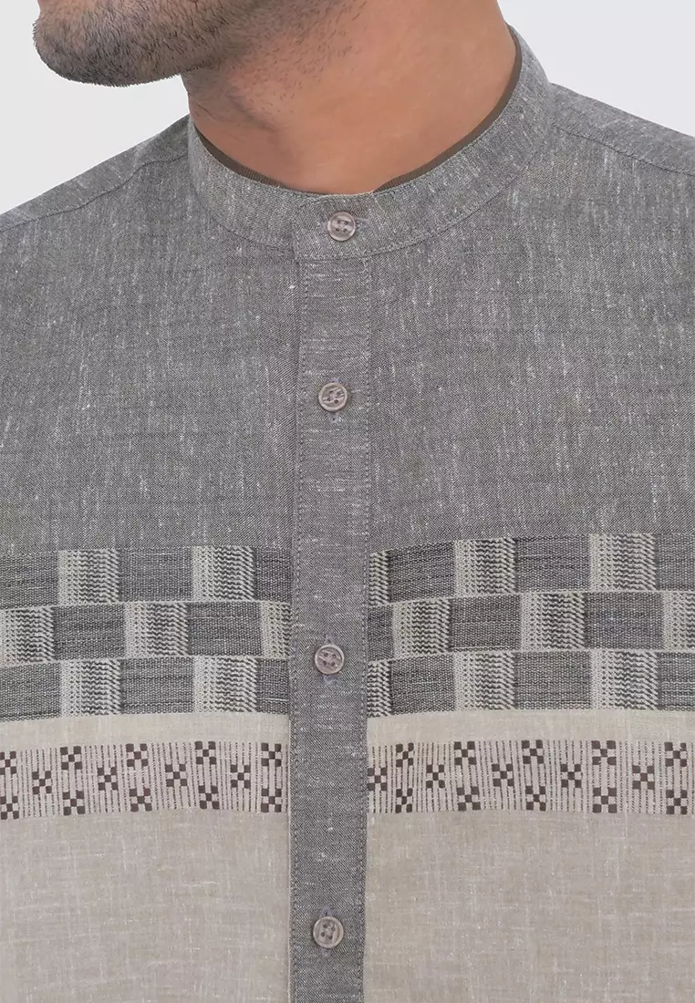 MOC Kemeja Koko Lengan Pendek Pria BASHAR - KHAKI