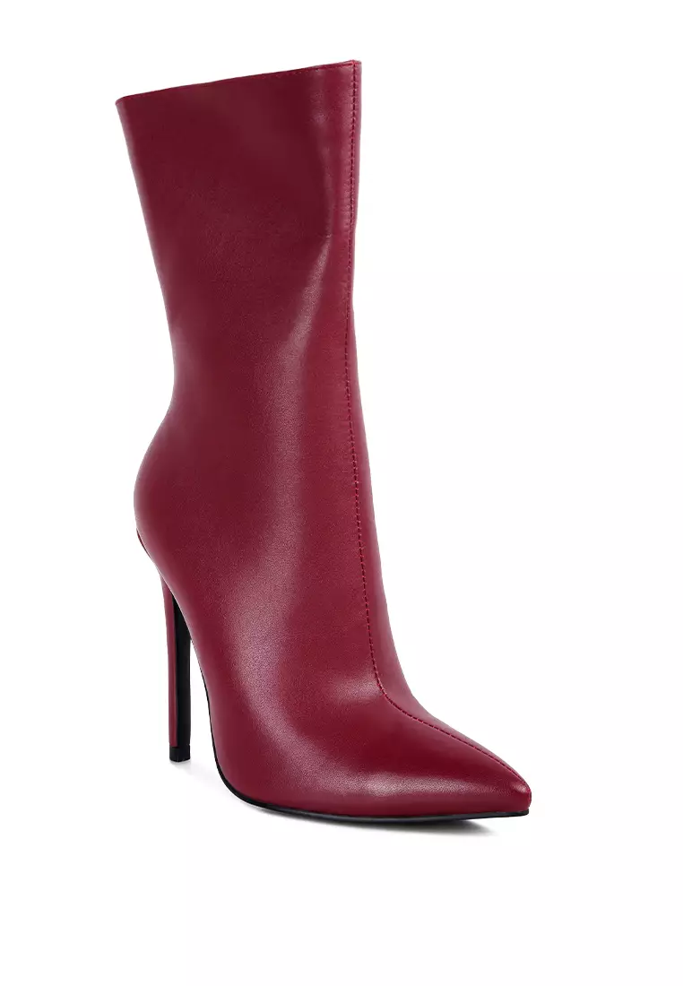 Red stiletto ankle clearance boots