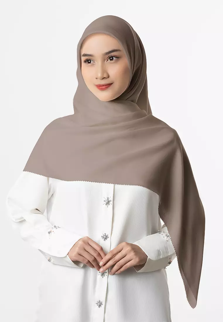Jenna & Kaia - Sada Scarf Greyge - Hijab Kerudung Segi Empat