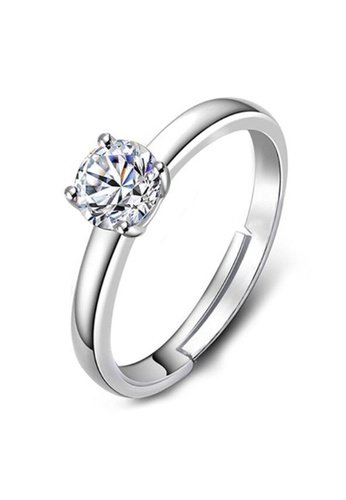YOUNIQ silver YOUNIQ Basic Korean Silver Round CZ Diamond ROM Engagement Wedding Ring 6E8C7AC7DCEFFBGS_1