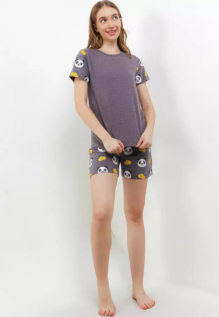 Pyjama Baju Tidur  Short Sleeve Short Pants Sleepwear