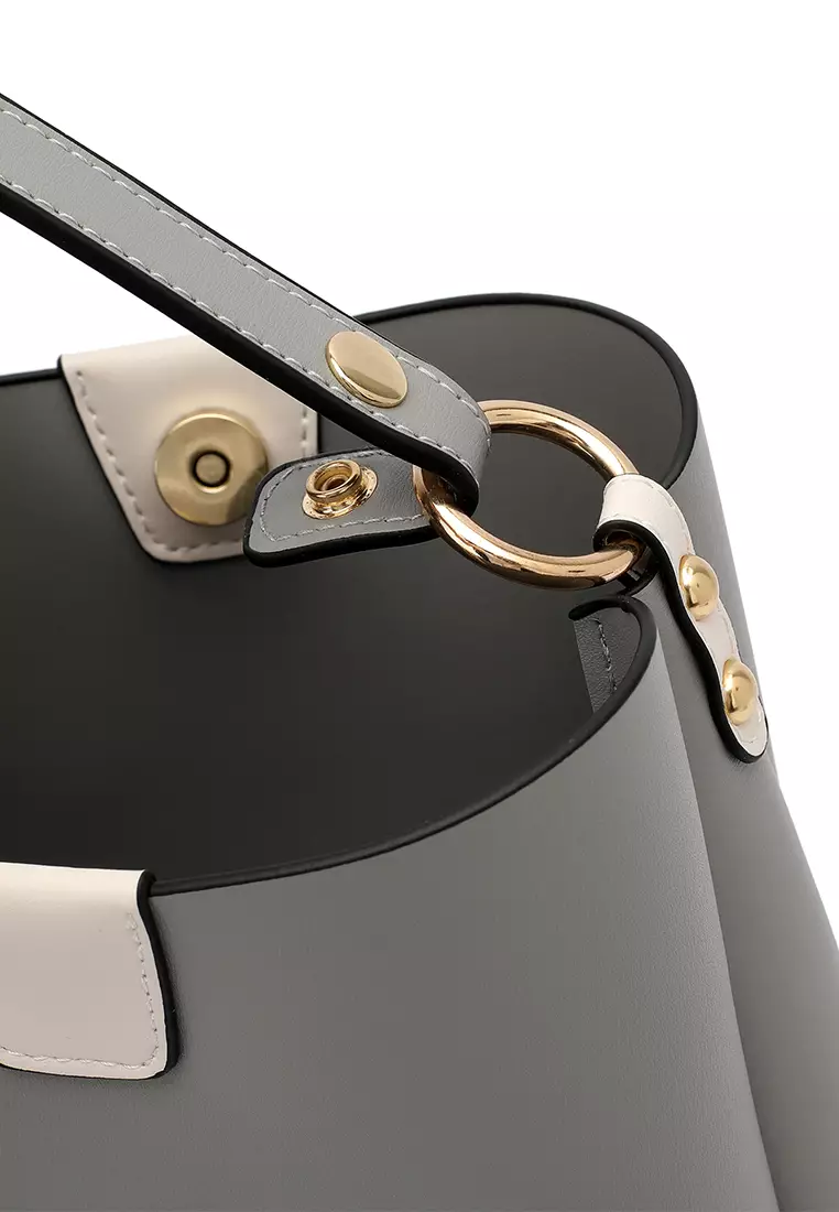 2-In-1 Top Handle Bag Sling Bag & Sling Bag - Grey