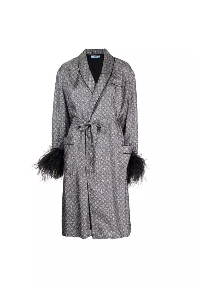 Buy Prada Pre-Loved Feather-Detail Silk Robe Online | ZALORA Malaysia