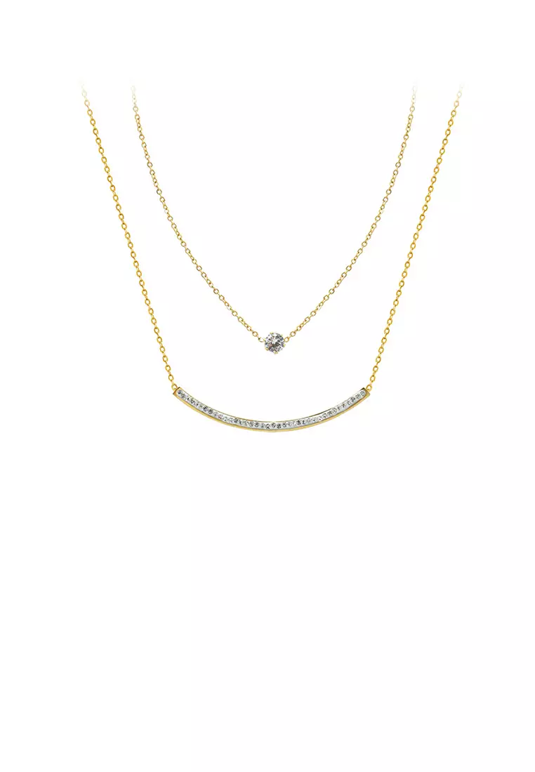 Buy Glamorousky Simple and Creative Plated Gold Smiley Curved
