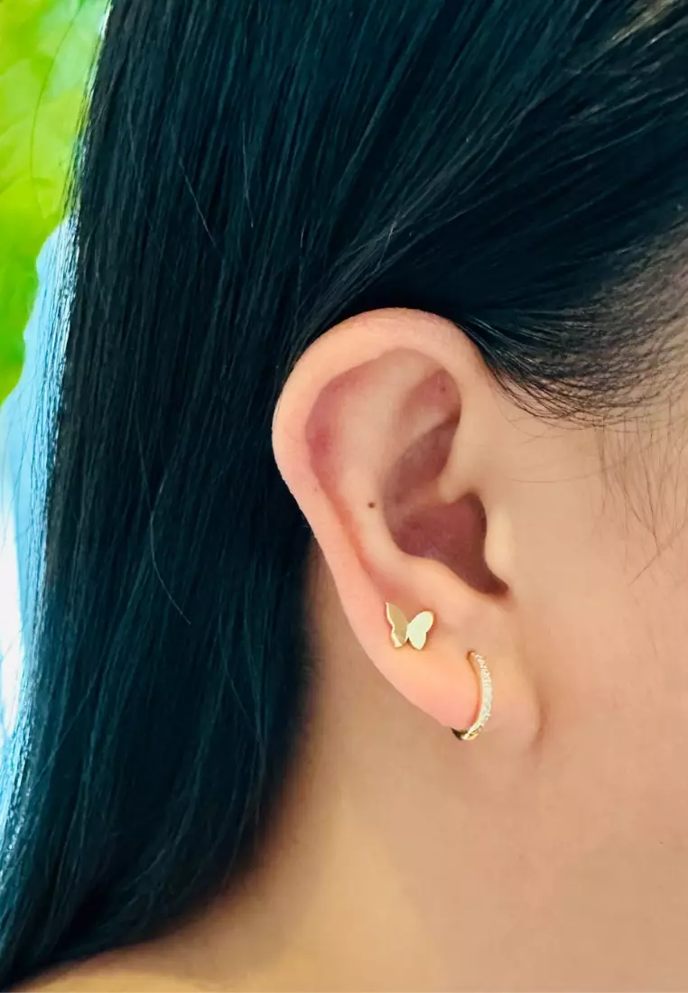 Pavé Diamond Small Hoops 18k Gold