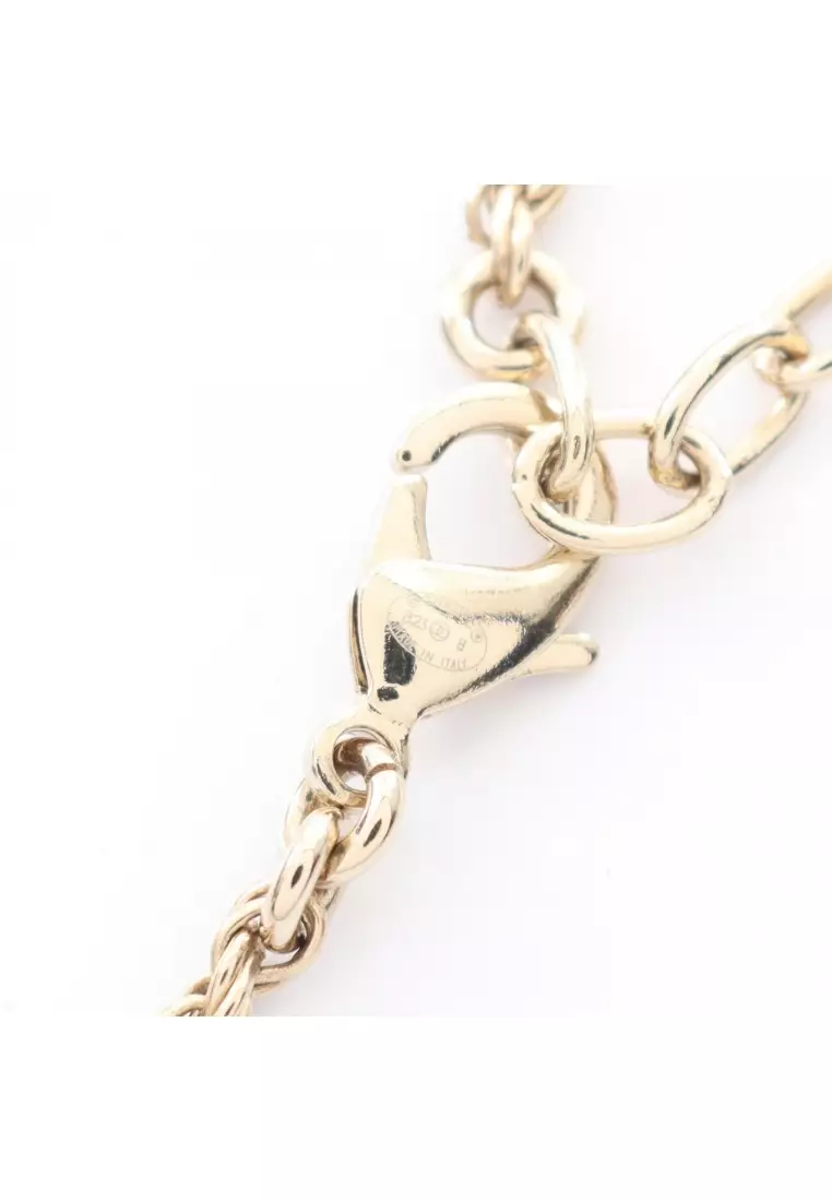 Pre-Loved Chanel coco mark necklace GP Rhinestone gold clear B23B