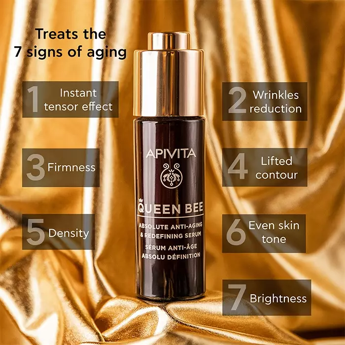 Apivita Queen Bee Absolute Anti-Aging & Redefining Serum 30 ml | Serum Anti Aging Mengurangi Kerutan Mengencangkan Kulit Mengangkat Kontur Wajah