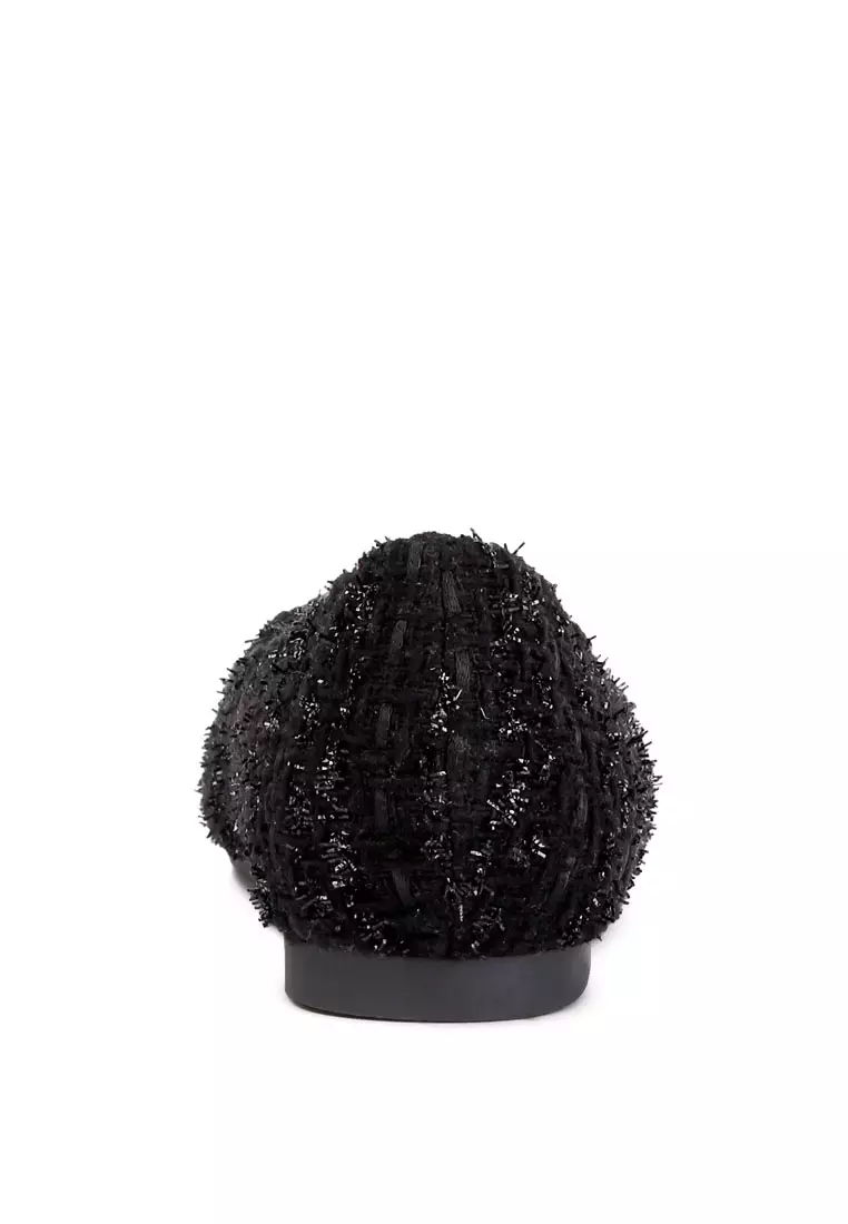 Flat Balet Berhias Warna Hitam