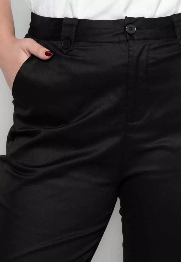 Milly Plus Size Melyna Slim Casual Pants with Belt Loop Detail