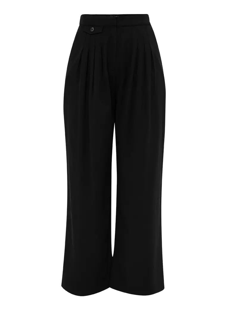 Zalora Studios Side Slits Wide Leg Pants 2024, Buy Zalora Studios Online