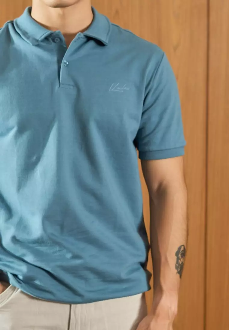 Kale HUGO Dusty Blue / Polo Shirt Lengan Pendek Pria