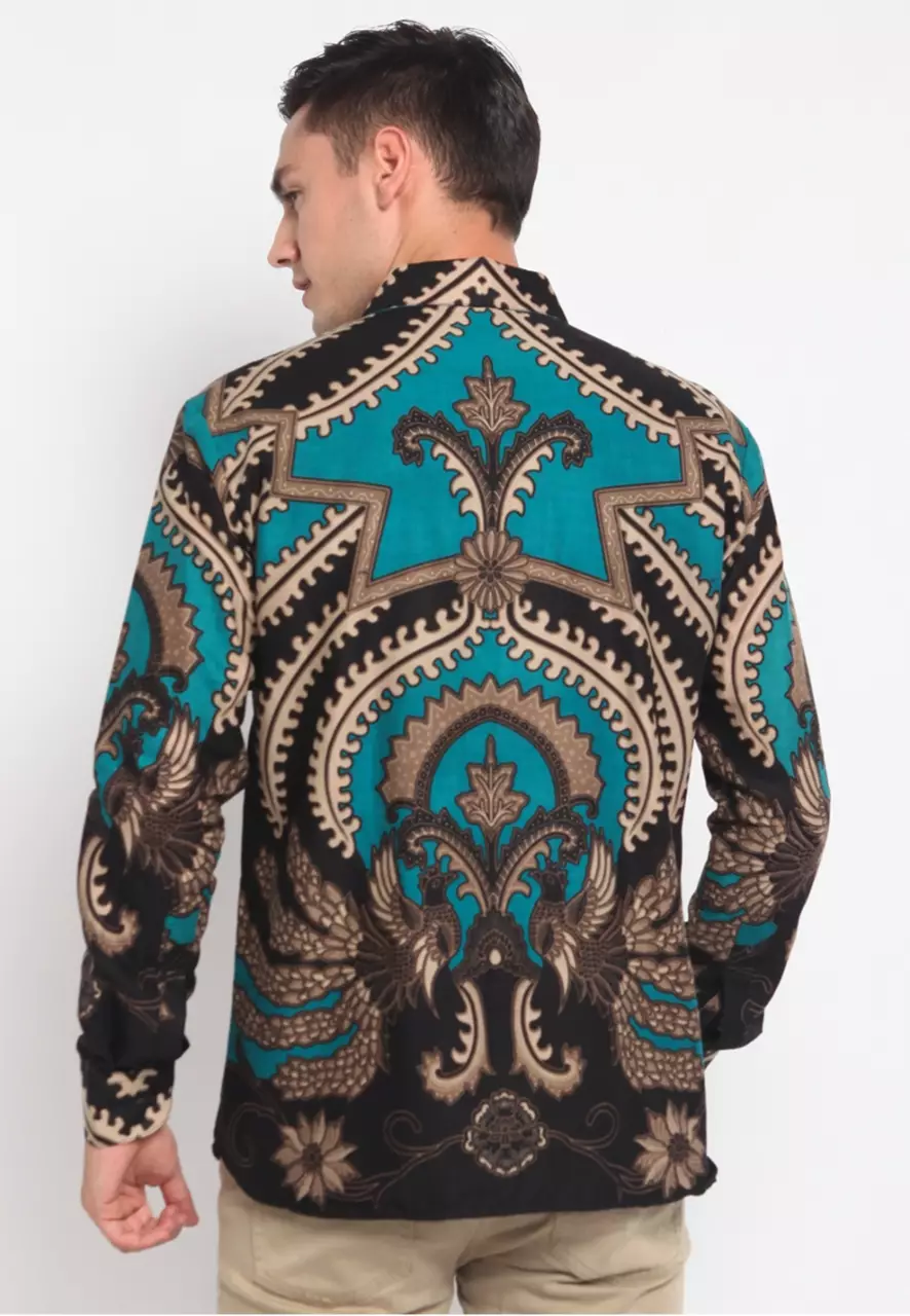 Kemeja Batik Pria Premium Slimfit Elegant Modern Lengan Panjang Masopati Ijo