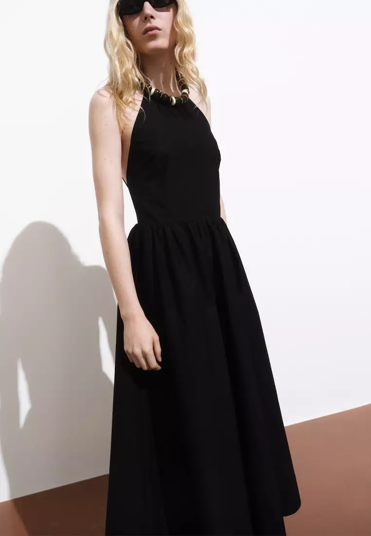 Halter Dress With Crossed Back