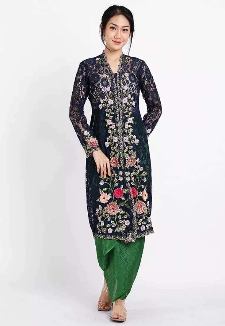 Kebaya Brokat 3D Series In Navy Color