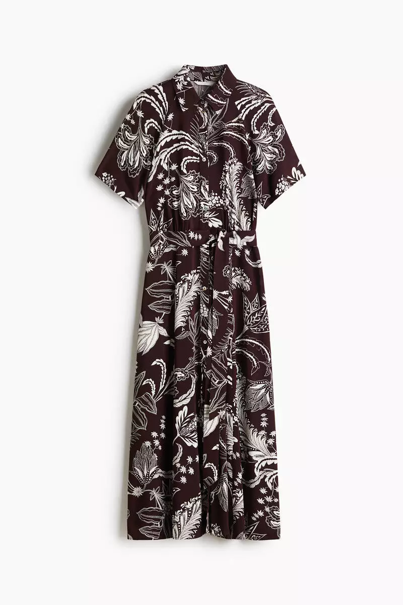 Tie-belt shirt dress