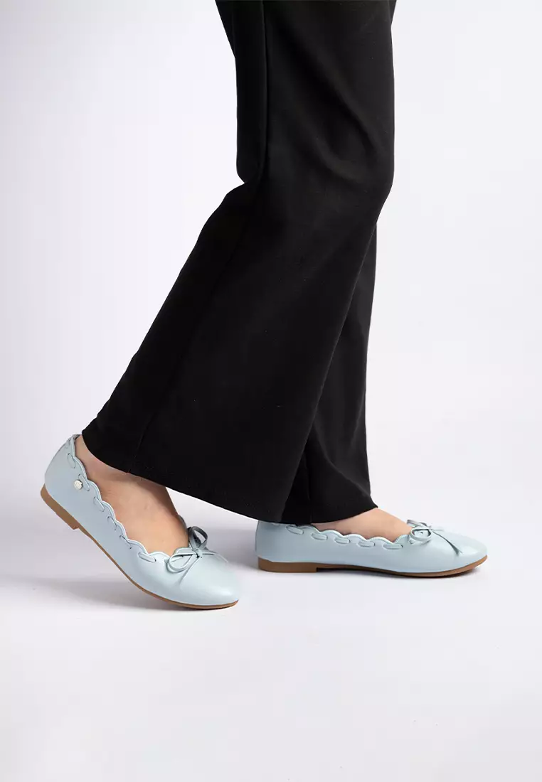 Hannah Scallop Ribbon Flats