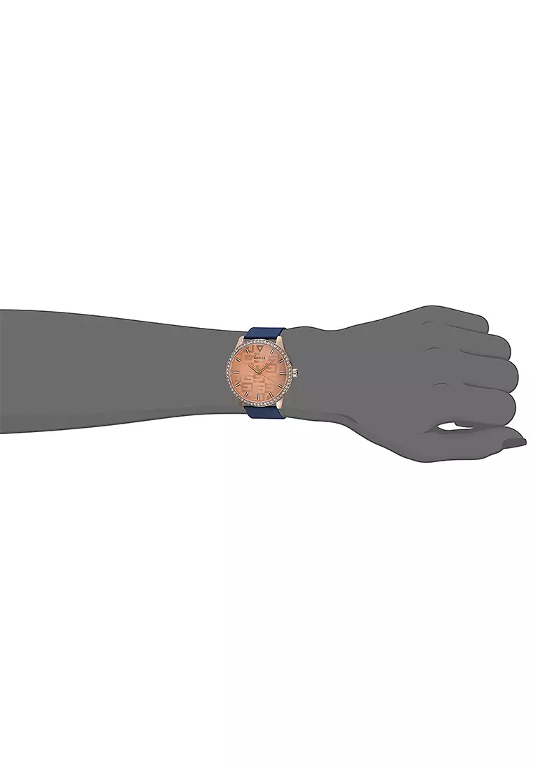 Guess GW0355L2 - Jam Tangan Wanita - Rosegold - Blue Rubber Strap