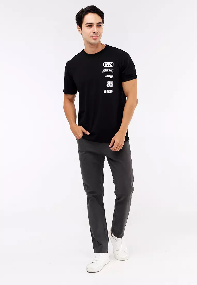 Round Neck Crazyline Short Sleeves