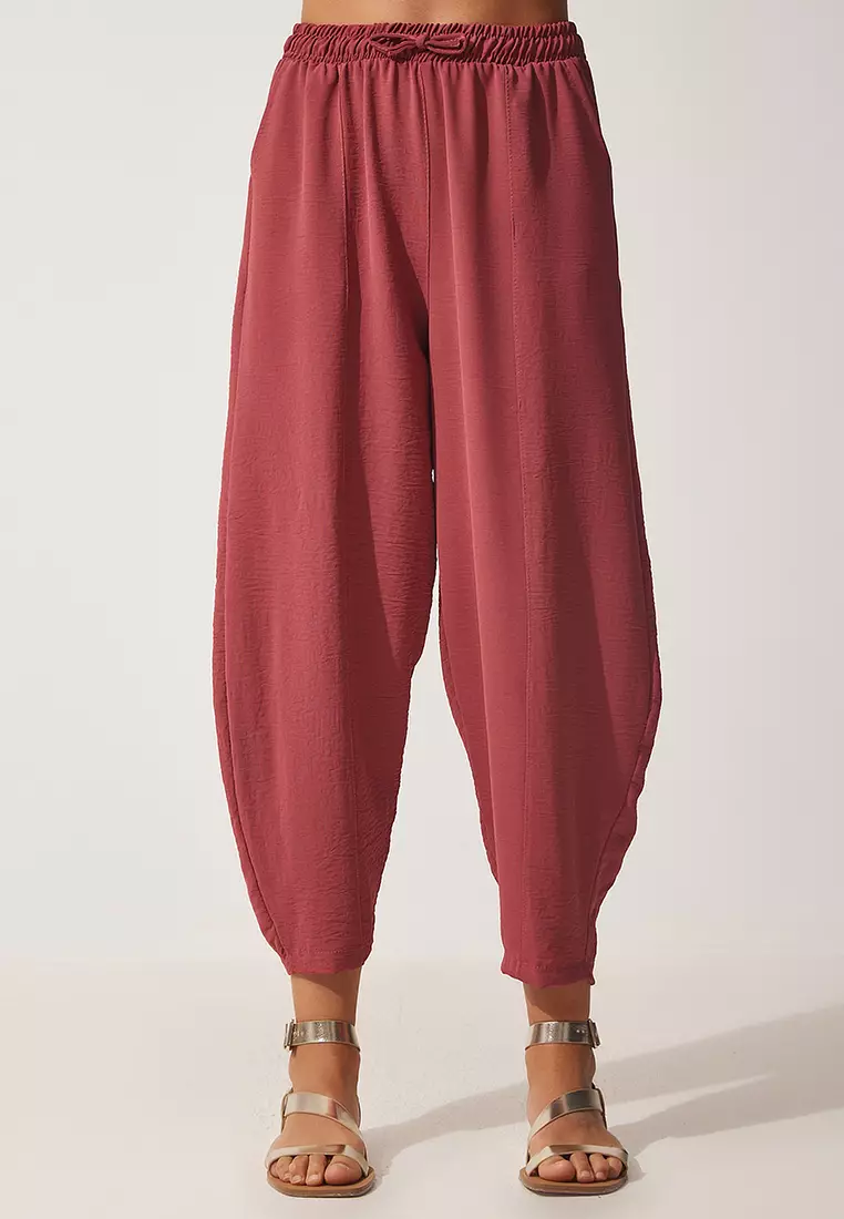 Red deals crop pants