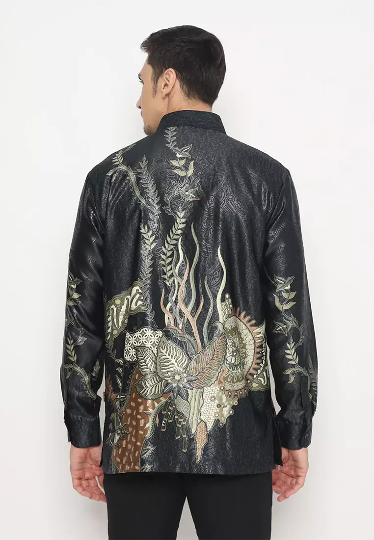 My Aksa Batik Pria Kemeja Panjang Furing Semi Sutera Dhirgam Drorothea