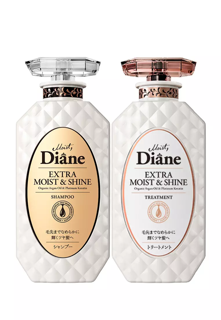 PAKET Moist Diane EXTRA MOIST & SHINE Shampoo + Treatment (Conditioner)