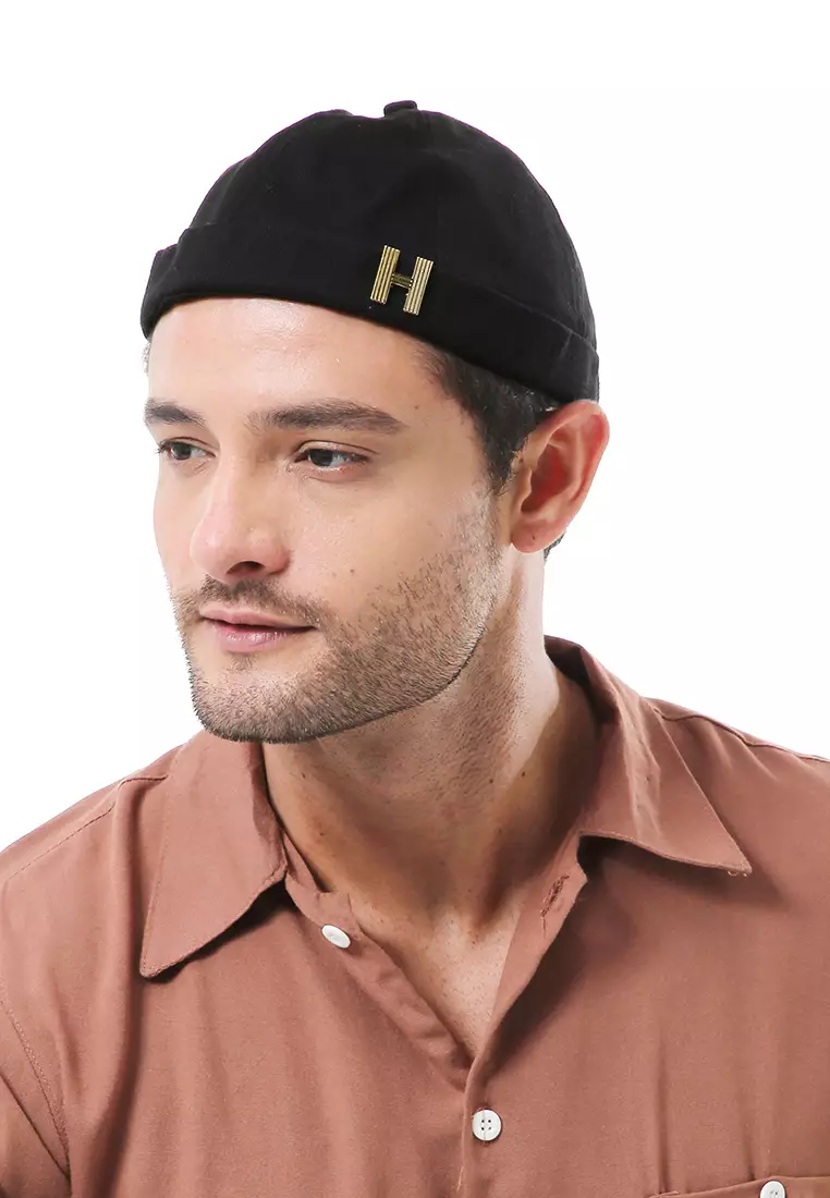 Kai Topi Peci Miki Hat Polos Pria Wanita Uniqe Design Material Cotton ORIGINAL - Black