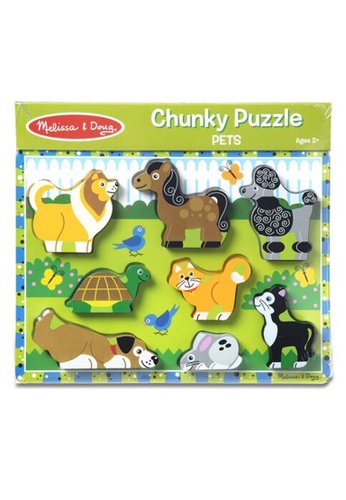 Melissa & Doug Melissa & Doug Pets Chunky Puzzle (8 Pieces) - Wooden, Toddler, Educational, Learning 3BA87TH6CC08FEGS_1