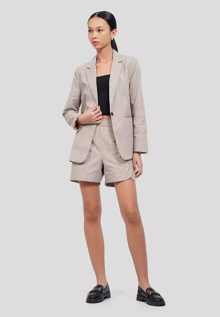 Houndstooth Oversized Blazer