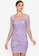 ZALORA OCCASION purple Long Sleeve Mesh Ruched Dress AE885AA2C167BCGS_1